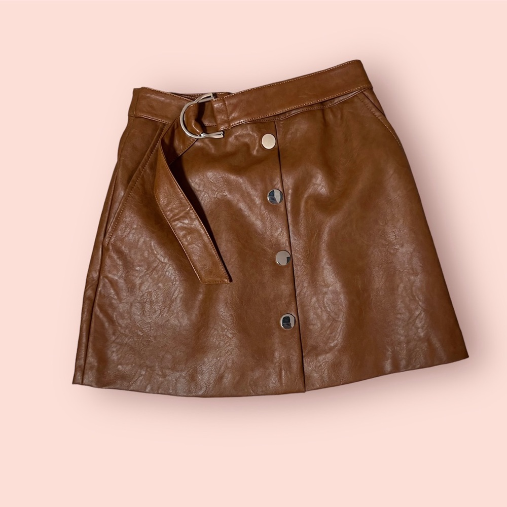 ZARA Brown Leather Skirt